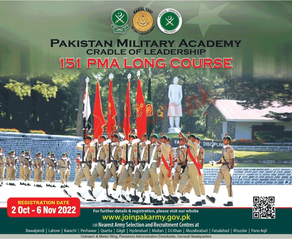 Join Pak Army 2023 as Commissioned Officer through 151 PMA Long Course